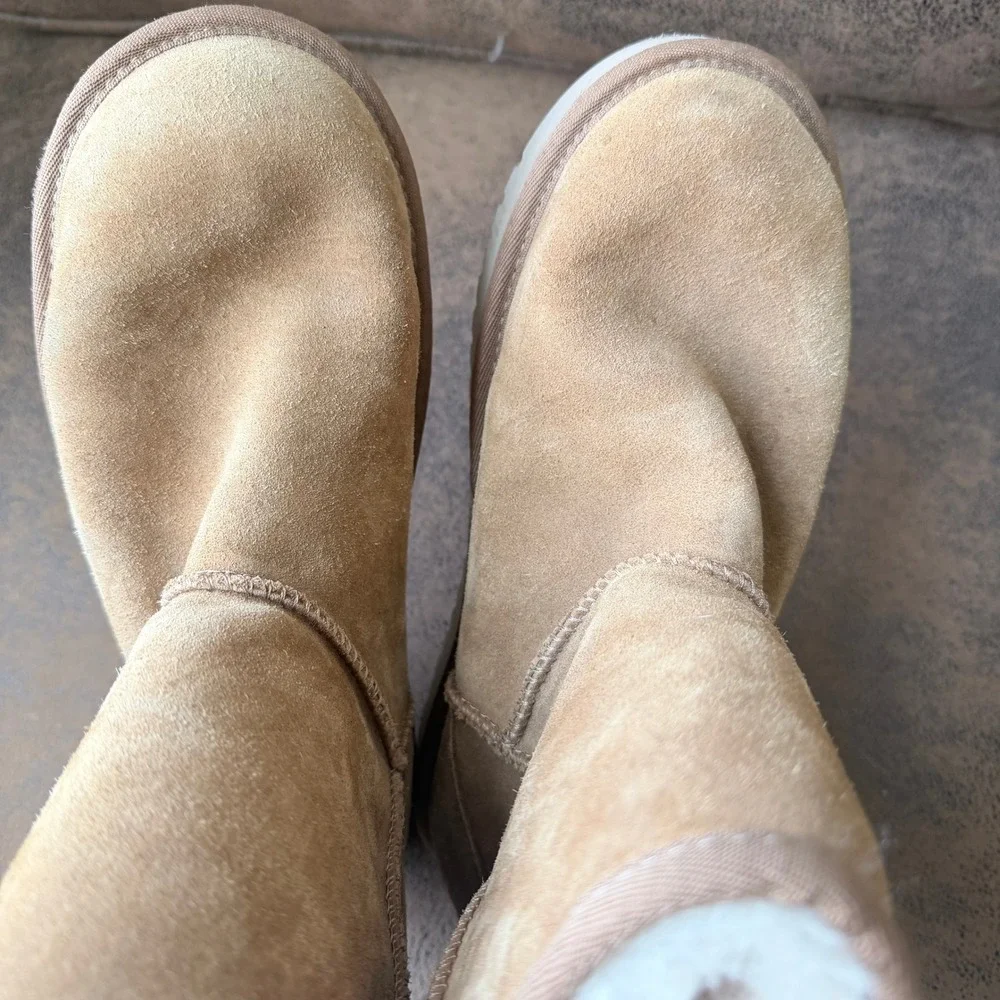 Koolaburra by‎ UGG Women's Koola Short Chestnut Suede Winter Cozy Boots Size 8